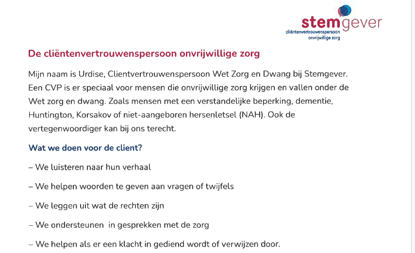 Cliëntvertrouwenspersoon WZD