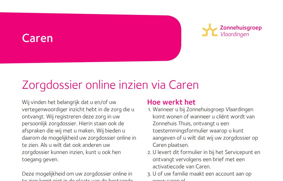 Zorgdossier in Caren