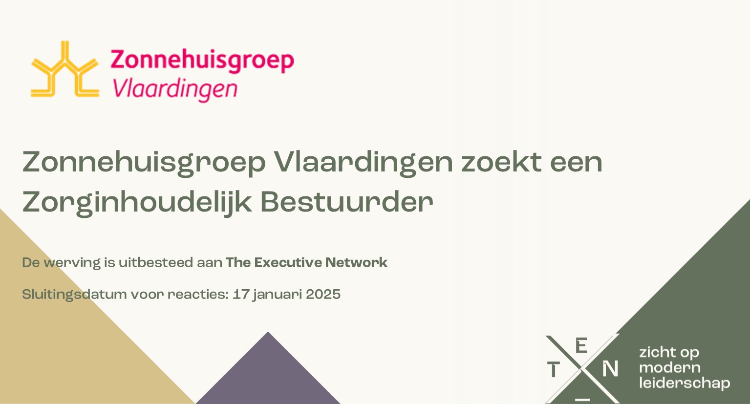 Werving zorginhoudelijk bestuurder